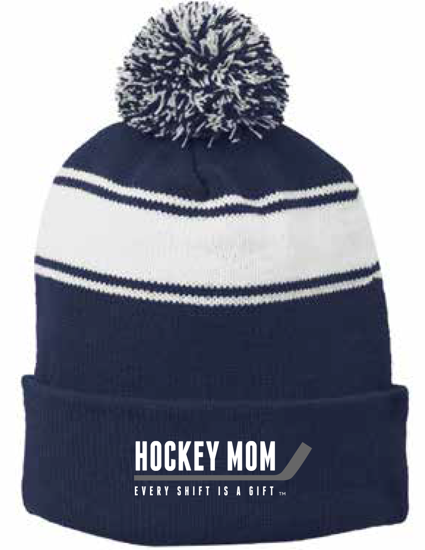 Hockey Mom Winter Pom-Pom Hat